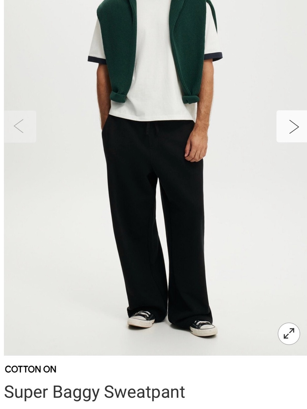 Cotton On Menโs Black Baggy Jogger Sweatpants